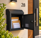 Boîte aux lettres noire à code traversante, vue 2