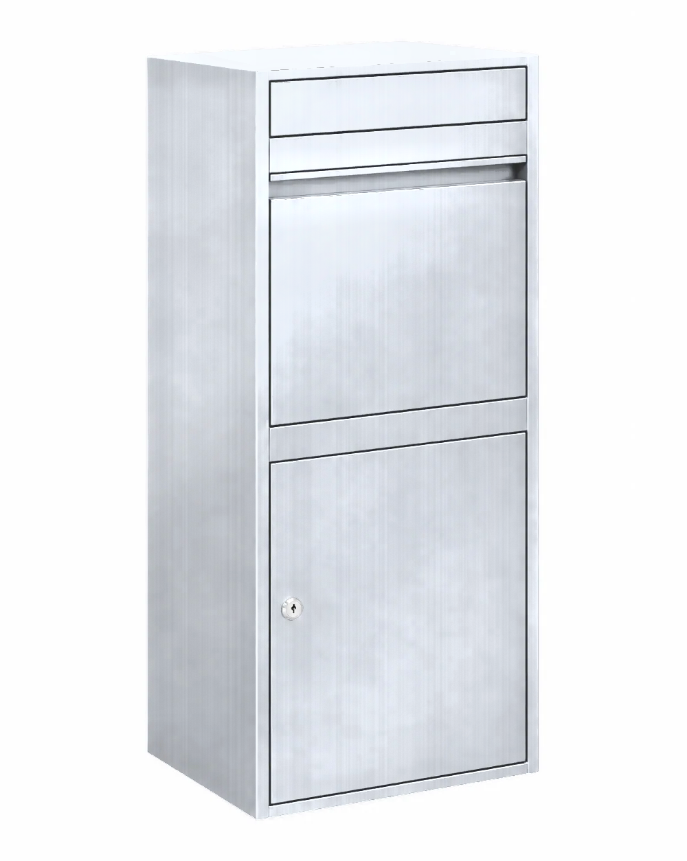 Boîte à colis Grand Format acier inoxydable – photo 1 – sur fond blanc [Acier inoxydable]