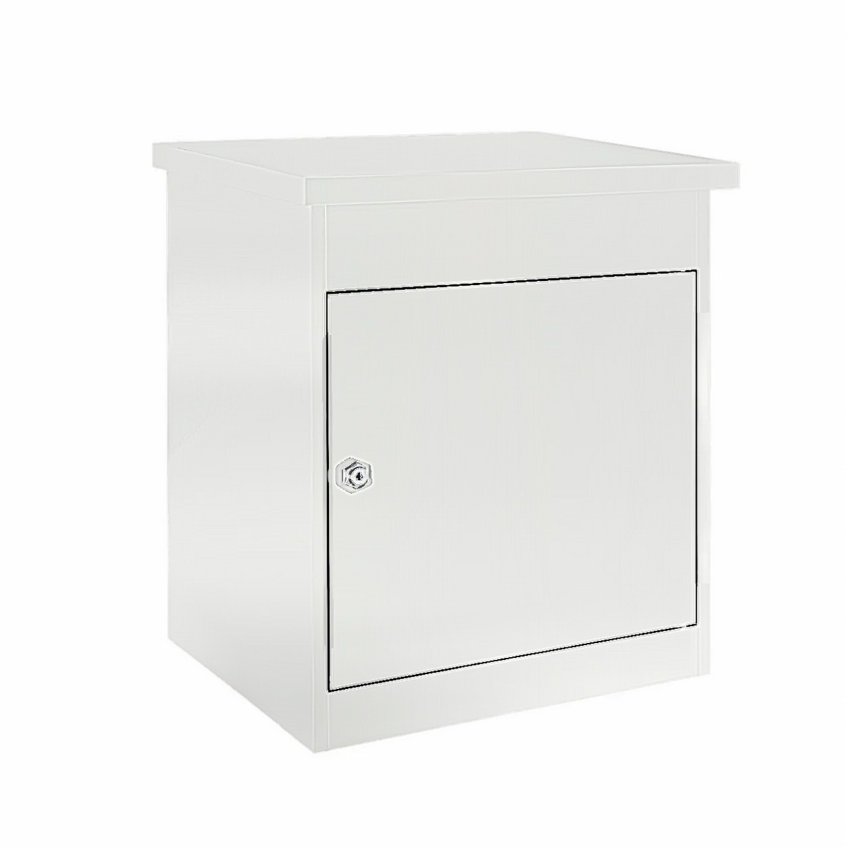Boîte à colis compacte blanche – photo 1 – sur fond blanc [Blanc]