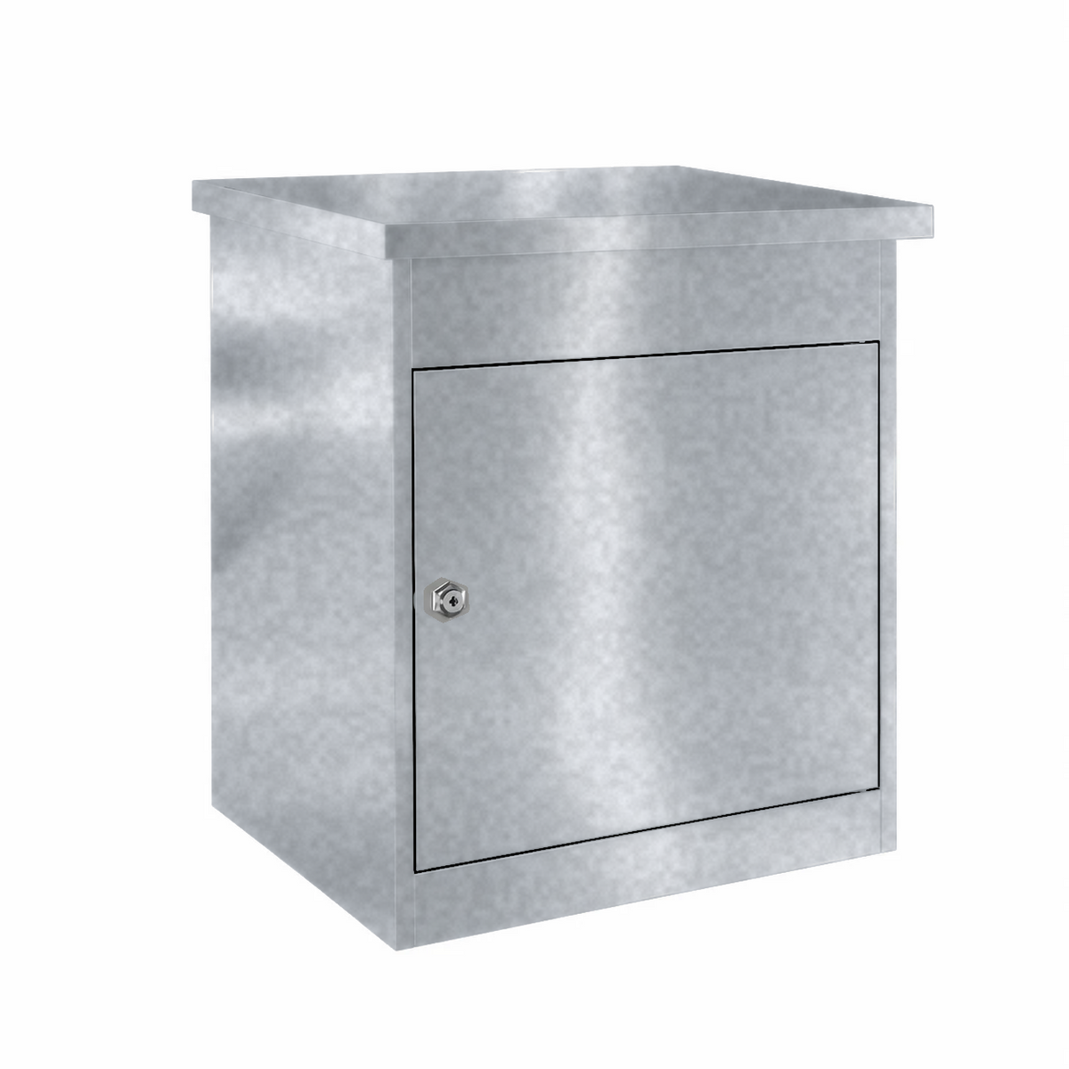 Boîte à colis compacte en acier galvanisé – photo 1 – sur fond blanc [Acier galvanisé]
