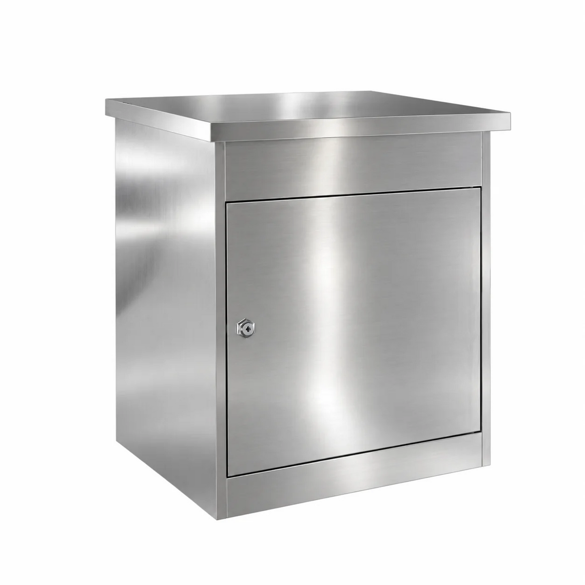 Boîte à colis compacte en acier inoxydable – photo 1 – sur fond blanc [Acier inoxydable]