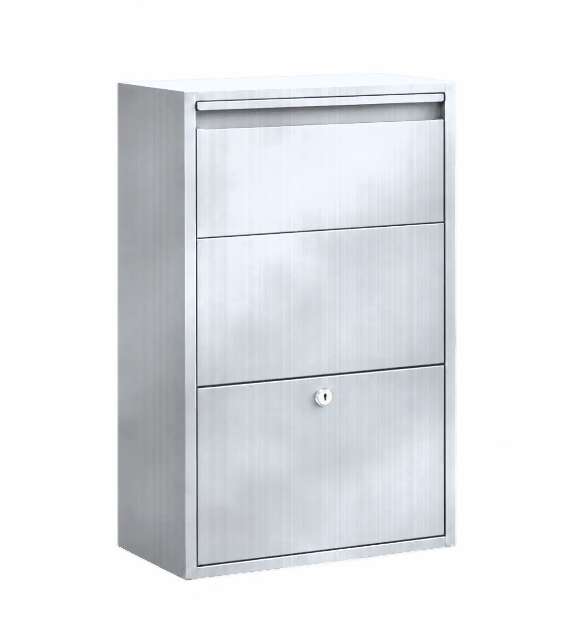 Boîte à colis Format Étroit acier inoxydable – photo 1 – sur fond blanc [Acier inoxydable]