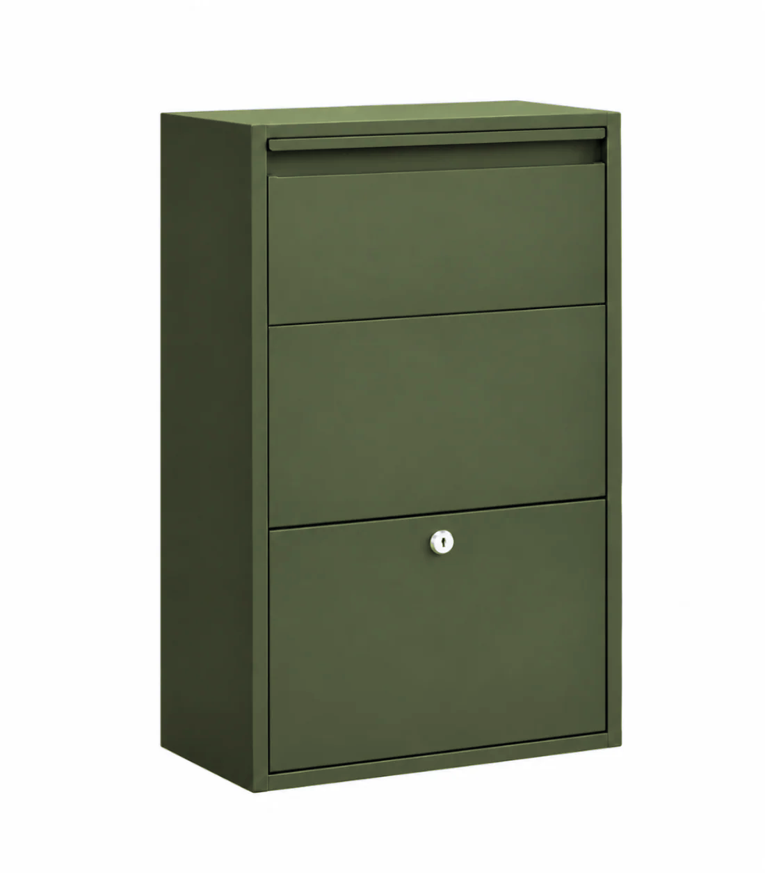 Boîte à colis Format Étroit vert olive – photo 1 – sur fond blanc [Vert olive]
