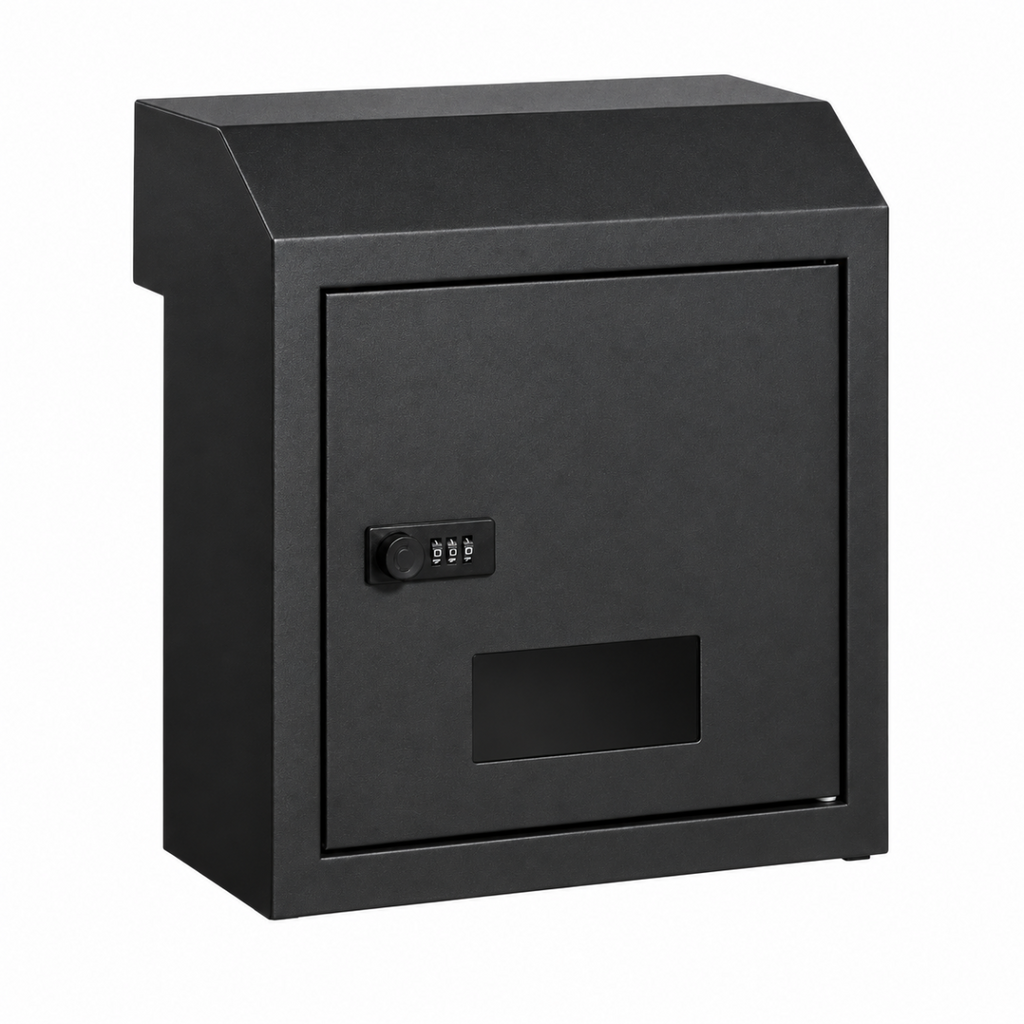 Boîte aux lettres noire à code traversante